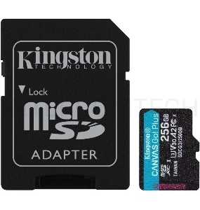 Карта памяти Kingston 256GB microSDXC Canvas Go Plus 170R A2 U3 V30 Card + ADP EAN: 740617301250