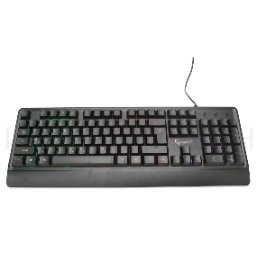 Клавиатура с подстветкой Gembird KB-220L, USB, черный, 104 клавиши, подсветка Rainbow, кабель 1.5м