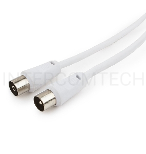 Кабель телевизионный Cablexpert CCV-515-W, Coaxial M/F, белый, 1.8м