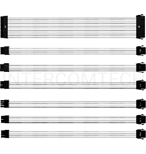 Удлинитель кабеля блока питания Cooler Master UNIVERSAL PSU EXTENSION CABLE KIT WITH PVC SLEEVING - White & Black