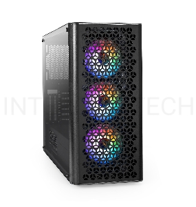 Корпус Miditower ExeGate EVO-9202-NPX600 (ATX, БП 600NPX с вент. 12 см, с окном, 1*USB+1*USB3.0, аудио, 3 вент. 12см с RGB подсветкой)
