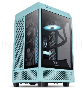 Корпус Thermaltake The Tower 100 Turquoise черный без БП miniITX 1x120mm 3x140mm 2xUSB3.0 audio bott PSU