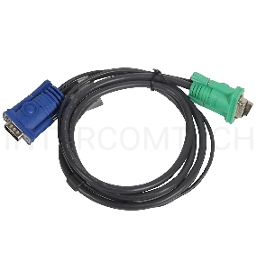 Кабель KVM ATEN 2L-5201U USB(тип А Male)+HDB15(Male) <->  SPHD15(Male) 1,2м., черный.