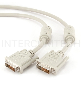 Кабель Кабель DVI-D dual link Gembird, 3.0м, 25M/25M, экран, феррит.кольца, пакет CC-DVI2-10)