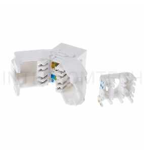 Rexant Модуль Keystone Jack RJ-45(8P8C), UTP неэкранированный, категория 5e, тип 90 градусов, самозажимной, белый
