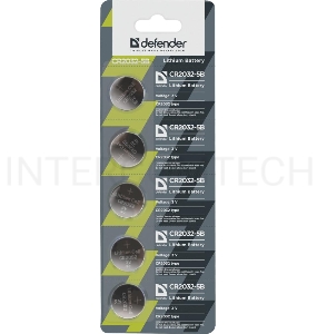 Батарейка Defender литиевая CR2032-5B