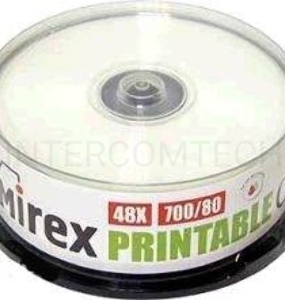 Диск CD-R Mirex 700 Mb, 48х, Cake Box (25), Ink Printable (25/300)
