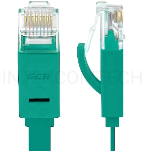 Патч-корд Greenconnect PROF плоский прямой 10.0m, UTP медь кат.6, зеленый, позолоченные контакты, 30 AWG, GCR-LNC625-10.0m, ethernet high speed 10 Гбит/с, RJ45, T568B Greenconnect Патч-корд PROF плоский прямой 10.0m, UTP медь кат.6, зеленый, позолоченные 