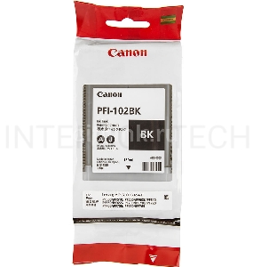 Картридж струйный Canon PFI-102Bk (0895B001) черный, 130 мл., для iPF605, iPF610, iPF650, iPF655, iPF710, iPF750, iPF755, LP17, iPF510
