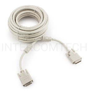 Кабель DVI-D dual link Gembird/Cablexpert CC-DVI2-10M, 25M/25M, 10м, экран, феррит.кольца, пакет