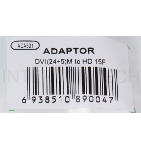 Переходник Aopen DVI-I --> VGA(15F) <ACA301>