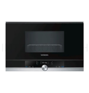 Микроволновая печь SIEMENS BE634LGS1M iQ700 Встраиваемая, 382 x 594 x 318 21л 900W гриль TouchControl 10 автопрограмм открытие двери с кнопки