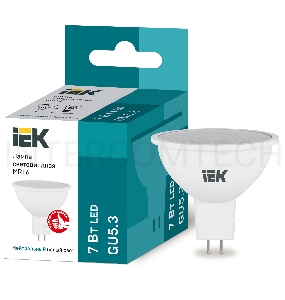 Лампа Iek LLE-MR16-7-230-40-GU5 светодиодная ECO MR16 софит 7Вт 230В 4000К GU5.3 IEK
