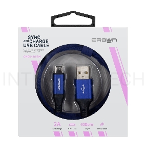 Кабель Crown USB - microUSB CMCU-3103M blue