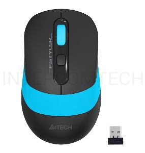 Мышь A4Tech Fstyler FG10S черный/синий оптическая (2000dpi) silent беспроводная USB (4but)