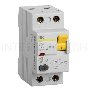 Выключатель дифференциальный  УЗО Iek MDV10-2-063-300 ВД1-63 2Р 63А 300мА ИЭК