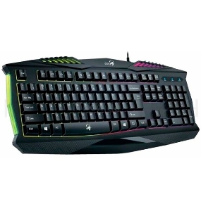 Клавиатура игровая проводная Genius Scorpion K220, USB, 7 цветов подсветки, 12 функциональных клавиш, до 2 млн. нажатий, защита от брызг. Кабель 1.5 м. Цвет