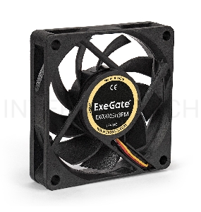 Вентилятор ExeGate EX07015H3PM, 70x70x15 мм, гидродинамический, 3pin+Molex, 3000RPM, 26dBA