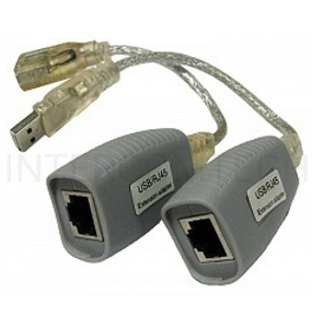 Удлинитель USB 1.1 интерфейса для клавиатуры и мыши по кабелю витой пары (CAT5/5e/6) до 100м, USB звуковые платы и т.д. до 70м