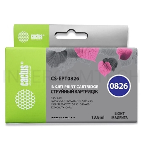 Картридж струйный Cactus CS-EPT0826 светло-пурпурный для Epson Stylus Photo R270/290 (11,4ml)