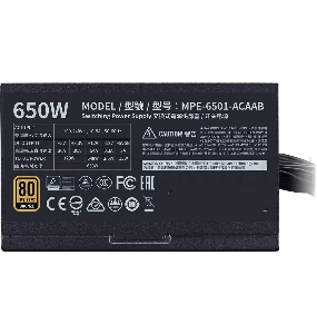 Блок питания Cooler Master MWE Bronze V2 650 MPE-6501-ACAAB-EU 650W A/EU Cable