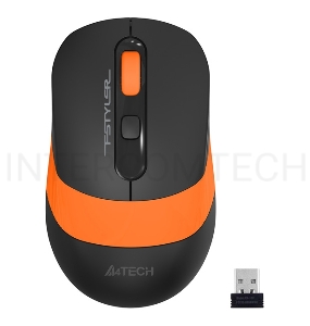 Мышь A4Tech Fstyler FG10S черный/оранжевый оптическая (2000dpi) silent беспроводная USB (4but)