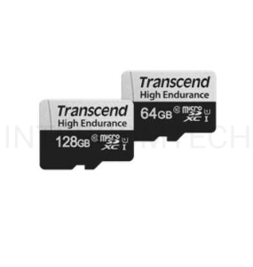 Флеш карта microSD 64GB Transcend microSDXC Class 10, UHS-I U1, High Endurance, (SD адаптер), R/W: 100/45 MB/s, 3D TLC