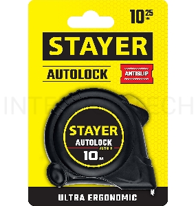 Рулетка STAYER АutoLock 10м / 25мм с автостопом