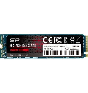 Твердотельный диск 512GB Silicon Power A80, M.2 2280, PCI-E 3x4, [R/W - 3200/2300 MB/s]