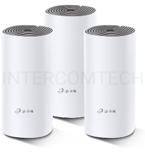 Домашняя Mesh Wi-Fi система TP-Link Deco E4 (3-Pack), 1167Мбит/с (5 ГГц: до 867 Мбит/с + 2,4 ГГц: до 300 Мбит/с),  2 порта 100 Мбит/с, 2 встроенные антенны на каждом модуле Deco