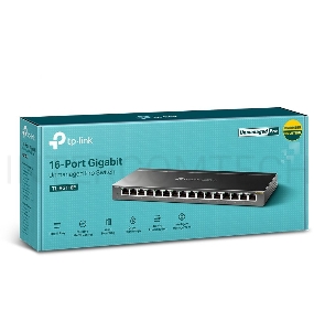 Сетевой коммутатор TP-Link 16-Port Gigabit Easy Smart Switch, 16 Gigabit RJ45 Ports, Desktop Steel Case, MTU/Port/Tag-based VLAN, QoS, IGMP Snooping, Web/Utility Management