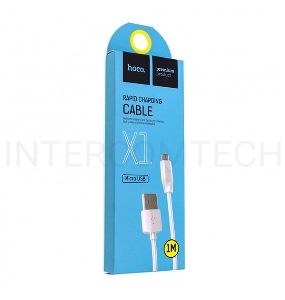 Кабель USB 2.0 hoco X1, AM/microBM, белый, 1м