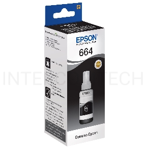 Картридж струйный Epson T6641 (C13T66414A) черный, (чернила, банка 70 мл.), для  L100/L110/L120/L132/ L200/L210/L222/ L300/L312/L350/L355/L362/L366/ L456/L550/L555/L1300