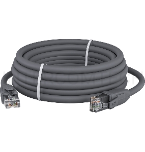 Патч-корд прямой GCR 30.0m UTP кат.6, серый, 24 AWG, литой, ethernet high speed, RJ45, T568B