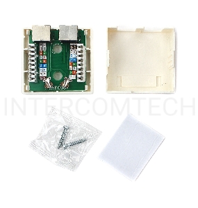 Монтажное оборудование Розетка GEMBIRD NAS214 RJ-45 кат.STP 5e внешняя экранированная 2 порта, 110&Krone