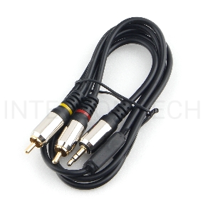 Кабель аудио Cablexpert CCAB-02-35M2RM-1MB. 3.5 джек(M)/2х RCA (M), черный, 1м, блистер