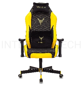 Кресло игровое Knight Neon черный/желтый соты эко.кожа с подголов. крестовина металл
