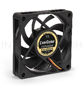 Вентилятор ExeGate ExtraSilent ES07015S3P, 70x70x15 мм, подшипник скольжения, 3pin, 2500RPM, 23dBA