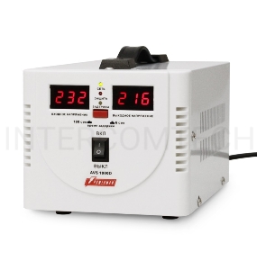 Стабилизатор напряжения Powerman AVS-D Voltage Regulator 1000VA, Digital Indication, 2x Schuko Outlets, 1m Power Cord, 230V, 1 year warranty, White