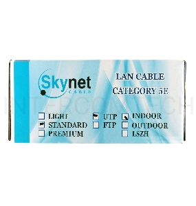 Кабель SkyNet Standart UTP indoor 4x2x0,48, медный, FLUKE TEST, кат.5e, однож., 100 м, box, серый