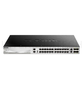 Коммутатор D-Link DGS-3130-30TS/A1A, L2+ Managed Switch with 24 10/100/1000Base-T ports and 2 10GBase-T ports and 4 10GBase-X SFP+ ports.16K Mac address, SIM,  USB port, IPv6, SSL v3, 802.1Q VLAN,GVRP, 802.1v P