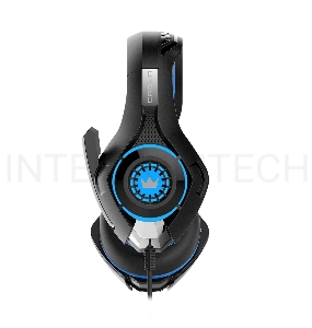 Гарнитура CROWN CMGH-101T Black&blue (Подключение jack 3.5мм 4pin+ адаптер 2*jack spk+mic,Частотныи? диапазон: 20Гц-20,000 Гц ,Кабель 2.1м,Размер D 250мм, регулировка громкости, микрофон на ножке)