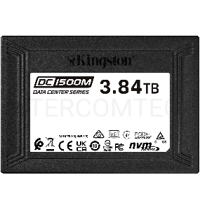 Твердотельный накопитель Kingston DC1500M, 3840GB, SSD, U.2, NVMe, PCIe 3.0 x4, 3D TLC, R/W 3100/2700MB/s, IOPs 480 000/210 000, 7000TBW, DWPD 1 (5 лет)