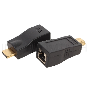 Удлинитель HDMI extender Orient VE042, до 30 м по витой паре, FHD 1080p/3D (Ultra HD 4K до 5-6 м), HDCP, подключается 1 кабель UTP Cat5e/6, не требует
