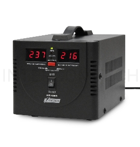 Стабилизатор напряжения Powerman AVS 1500D Black (220В±8% 1500ВА,12А,КПД 98%,циф. индикация вх./вых.)