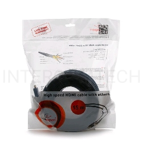 Кабель HDMI Gembird, 15м, v1.4, 19M/19M, черный, позол.раз., экран, пакет CC-HDMI4-15M