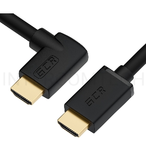 Кабель Greenconnect  2.0m HDMI 2.0, M/M правый угол, черный, HDR 4:2:2, Ultra HD, 4K 60 fps 60Hz/5K*30Hz, 3D, AUDIO, 18.0 Гбит/с, 28/28 AWG, GCR-52322
