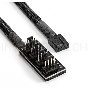 Разветвитель питания с 4pin материнской платы на 1 CPU кулер и 3 корпусных вентилятора ExeGate EX-CC-4p4xF-0.3 (4pin F/4x4pinM, 0,3м)
