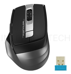 Мышь A4 Fstyler FB35 серый оптическая (2000dpi) беспроводная BT/Radio USB (6but)