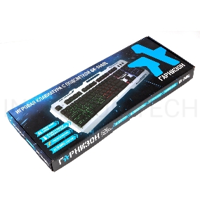 Клавиатура игровая Гарнизон GK-340GL, металл, подсветка RAINBOW, USB,черн/сер,антифантом кл-ши,каб 1.5м